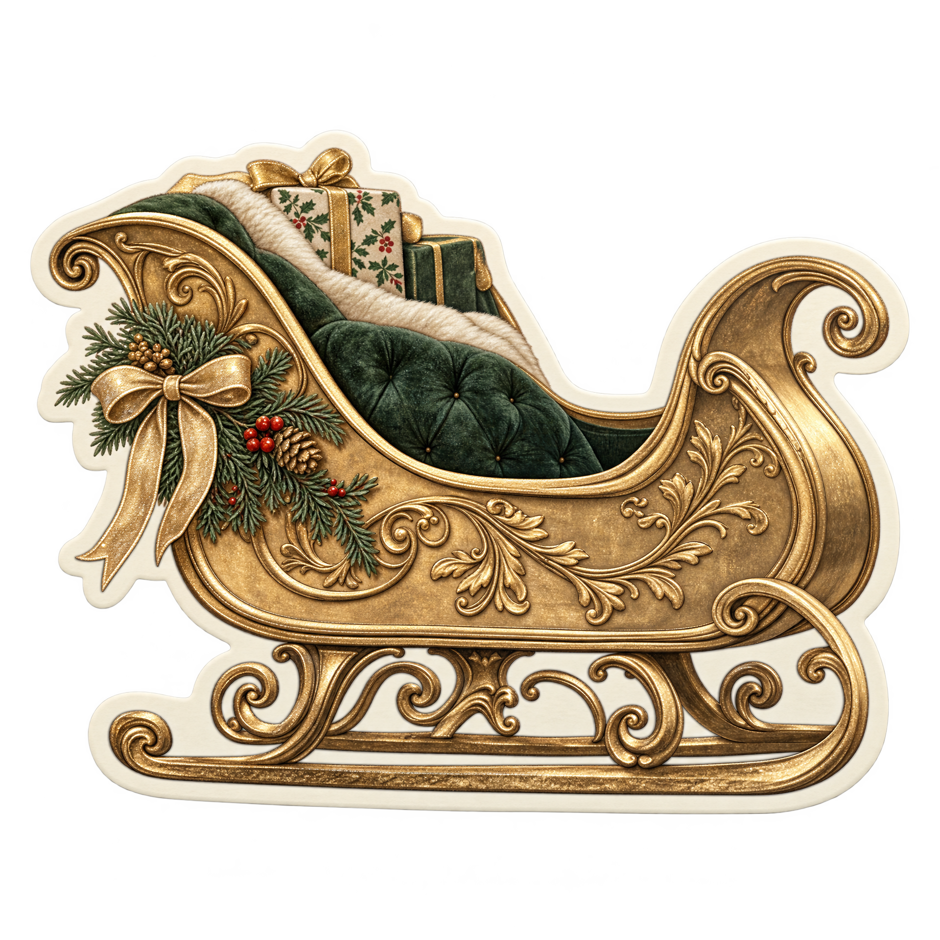 Gold sleigh peel-and-stick clue sticker