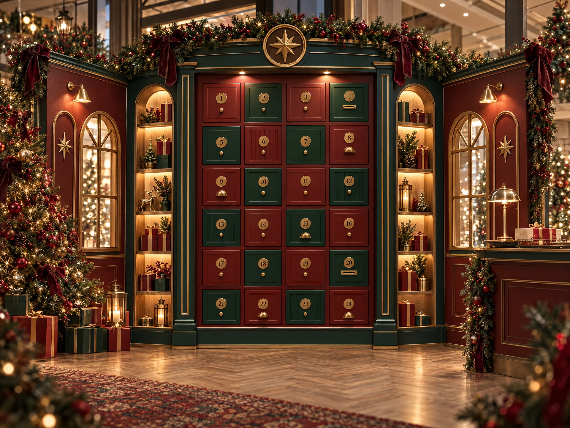 The 24 Doors of December in the Workshop wall